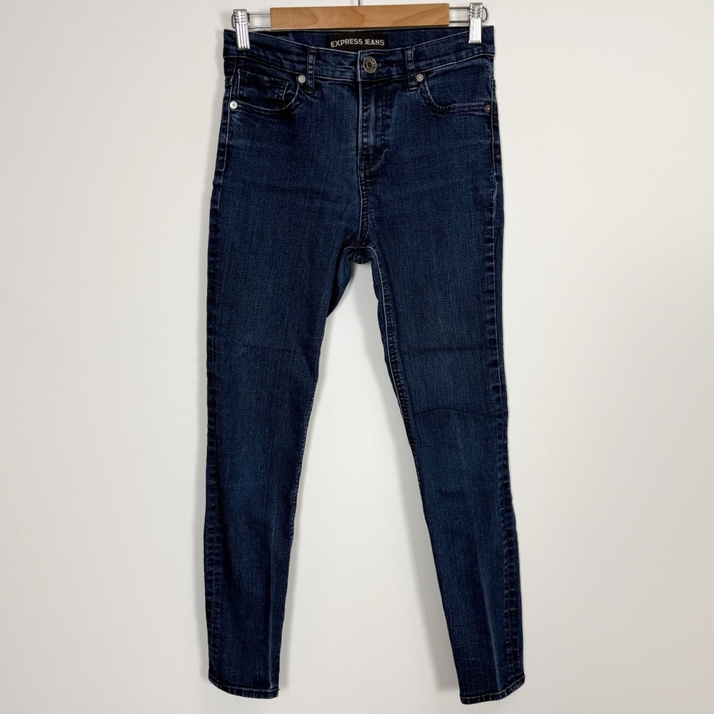 Express Ankle Legging Jeans Womens 2 Blue High Rise Cotton Stretch Blend